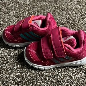 Adidas Pink and Orange Sneakers with Velcro Straps